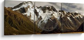Obraz góry Sefton, Nowa Zelandia (z zegarem) (90x30 cm)