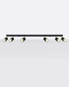 Listwa oświetleniowa NERO 6 czarny/złoty SOLLUX LIGHTING