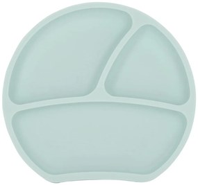 Jasnoniebieski silikonowy talerz dla dzieci 19x20,5 cm – Kindsgut