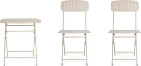 Beżowy stalowy zestaw mebli ogrodowych dla 2 osób Yvonne – Bizzotto