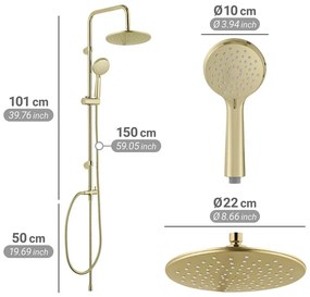 Zestaw prysznicowy ze stali nierdzewnej w kolorze matowego złota 101 cm Young Line – Wenko