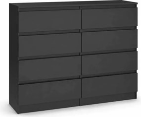 Minimalistyczna komoda Malwa 120 z 8 szufladami bez uchwytów