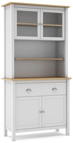 Biała witryna z litego drewna sosnowego 90x180,5 cm Misti – Marckeric