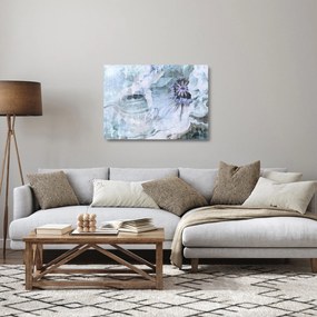 Obraz na szkle - Kwiatowy fresk na ceglanej ścianie (70x50 cm)