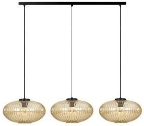 Wisząca lampa z ryflowanymi kloszami beżowa Z0-N22