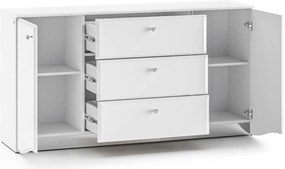Komoda z oświetleniem LED Glamour 02, biały połysk