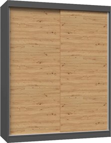 Szafa Iga 160 | Antracyt/Dąb Artisan | 160x61x200 cm | Drzwi przesuwne