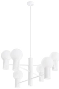 Żyrandol HALO 6 biały ryflowany SOLLUX  LIGHTING