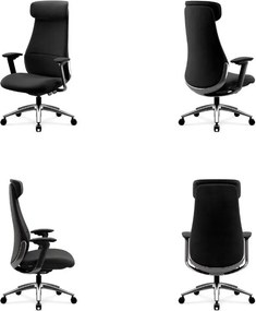 Ergonomiczny fotel biurowy tapicerowany Command, czarna tkanina