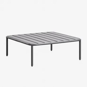 Square 90x90 Cm Garden Coffee Table In Roubly Steel Grafitowa Szarość - Sklum