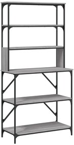 Regał z 6 półkami w stylu loft szary dąb G3-H34