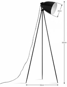 Czarna metalowa lampa podłogowa CINDA TYPE 5