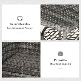 Outsunny 3-cz. zestaw ogrodowy ze stolikiem bocznym