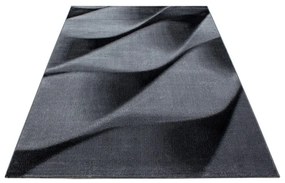 Dywan nowoczesny Parma fale szaro-czarny 80 cm x 150 cm