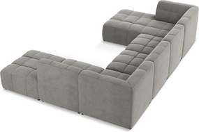 Szary aksamitny narożnik (w kształcie litery U) Aloha – Makamii