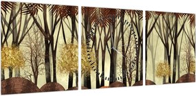 Obraz - Las dekoracyjny (z zegarem) (90x30 cm)