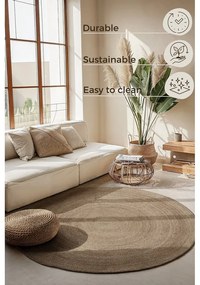 Szarobeżowy okrągły dywan z juty dwustronny ø 100 cm Braided Grey – Hanse Home