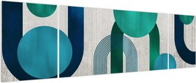 Obraz - Linie i okrągłe kształty (170x50 cm)