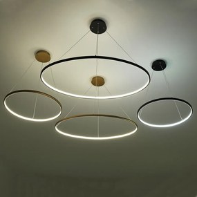 Czarna lampa wisząca Tomasucci Oval Ring, wys. 92 cm