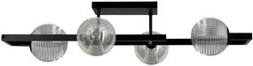 Sufitowa lampa z czterema kloszami grafitowa K3-L77
