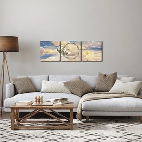 Obraz - Niebiańskie Meduzy (z zegarem) (90x30 cm)