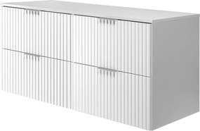 Szafka pod umywalkę, Biały, 120 (2 x 60) x 57 x 46 cm, uchwyt srebrny + Blat