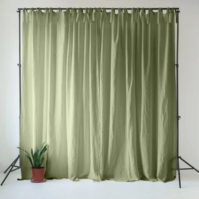 Jasnozielona lniana zasłona 140x330 cm Sage – Linen Tales