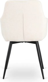 Krzesło Tapicerowane Obrotowe do Salonu LARISA Kremowe Nowoczesne