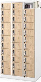 Metalowa szafa depozytowa Eco Design Oliver 90x45x185 cm, biały/dąb sonoma