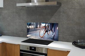 Panel szklany do Kuchni Nogi Rowerzysty w Mieście