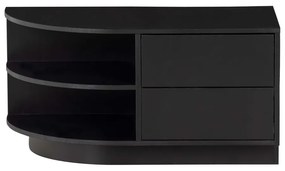 Czarny zestaw pod TV z litego drewna sosnowego 358x210 cm Finca – WOOOD