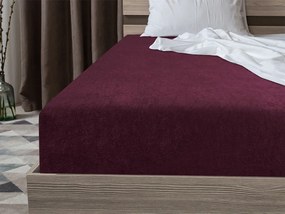 PrzytulneMieszkanie.pl Prześcieradło frotte EXCLUSIVE wiśniowe 160x200 cm
