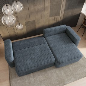 Masseno Narożnik TELIN z funkcją spania i pojemnikiem na pościel Narozniki L, Rozkładana sofa - Szary, TILIA 85
