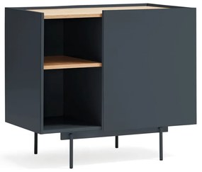 Antracytowo-naturalna niska komoda w dekorze dębu 90x78 cm Otto – Teulat