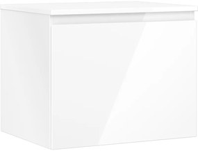Mexen Orio szafka łazienkowa podumywalkowa 60 cm z blatem, 1 szuflada, biała połysk - 91A10-06047-1-BFC00