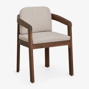 Krzesło Jadalniane Z Podłokietnikami Z Drewna Akacjowego Uleno Ciemny Akacjowy Brąz - Sklum