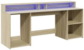 Podświetlane biurko 200 cm dąb sonoma - Fixi