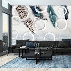 Fototapeta - Abstrakcja z piórami (196x136 cm)