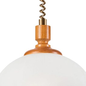 Lampa wisząca w kolorze miedzi ze szklanym kloszem ø 30 cm Ramona – LAMKUR