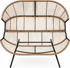 Ogrodowa sofa AURELO dwuosobowa 146 cm, brązowa