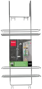 Wisząca stalowa półka łazienkowa w kolorze srebra z połyskiem bez wiercenia Luxy – Metaltex