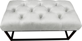 Ławka CHESTERFIELD tkanina Welur loft ławka metal : Kolor Stelaża - Czarny , Kolor tkaniny - VELVET - MG39, Typ tkaniny - Velvet