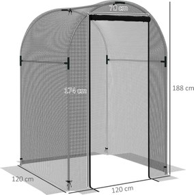Outsunny Moskitiera Ogrodowa 12x12m z Drzwiami Namiot Ochronny HDPE Czarna Rama Stalowa | Aosom PL