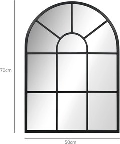 HOMCOM Lustro ścienne czarne do przedpokoju z metalową ramą 70x50 cm design okno | Aosom PL