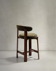 Hoker w kolorze zielono-ciemnonaturalnym z litego drewna jesionowego (wysokość siedziska 65 cm) Granite – Kave Home