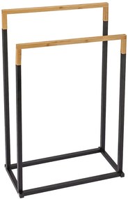 Czarny dwuramienny stojak na ręczniki N2-F42