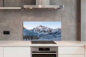 Szklany Panel Zimowe Jezioro w Górach