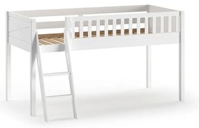 Białe podwyższone łóżko dziecięce z litego drewna sosnowego 90x200 cm SCOTT – Vipack