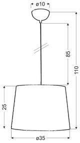 Metalowa lampa wisząca z wzorzystym abażurem - V051-Elosi