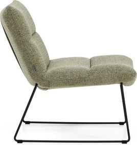 Zielony fotel z tkaniny szenilowej Asen – Kave Home